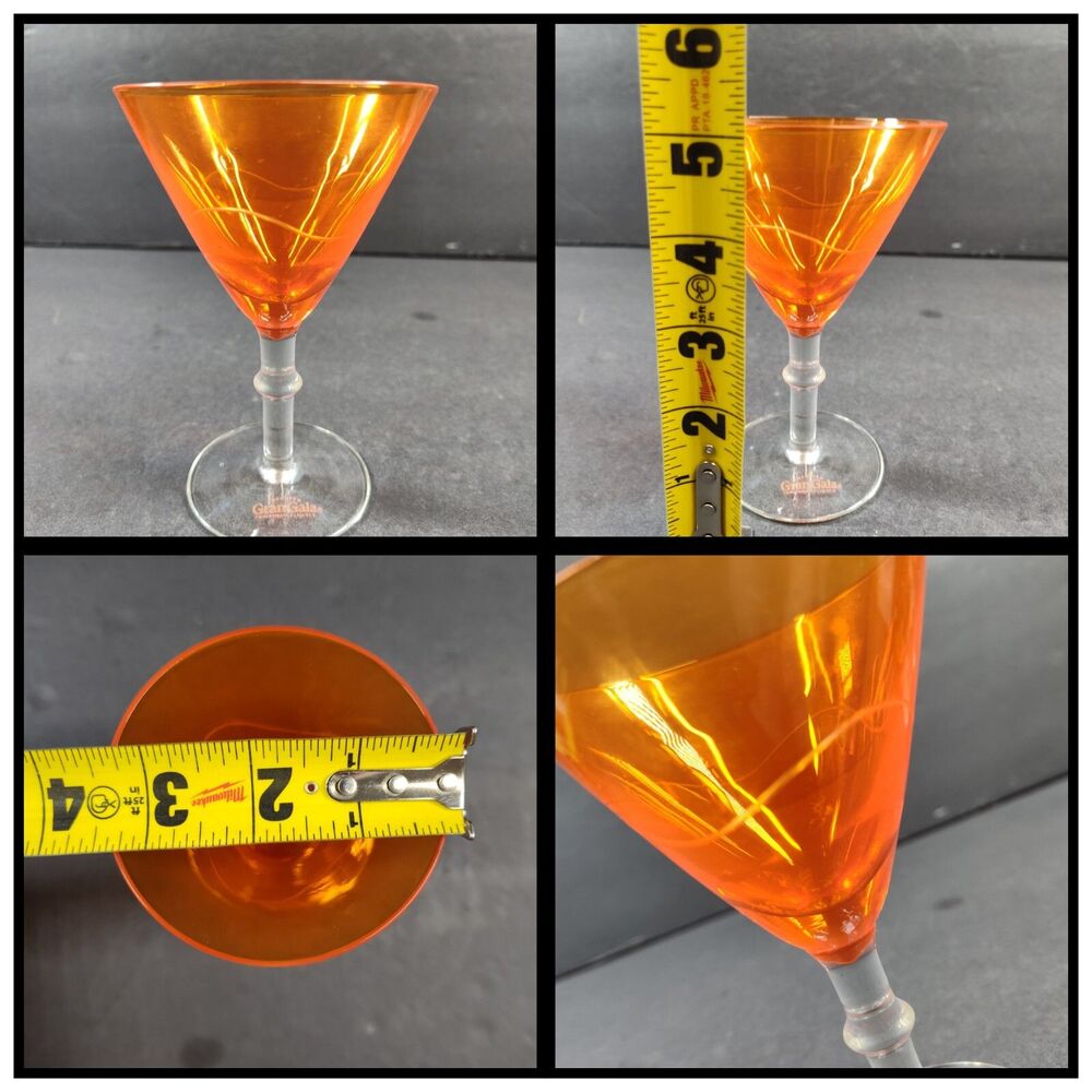 GRAN GALA TRIPLE ORANGE LIQUEUR Branded CRYSTAL COCKTAIL GLASS